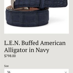 L.E.N. American Alligator 34-36 Belt like new- possibly never used